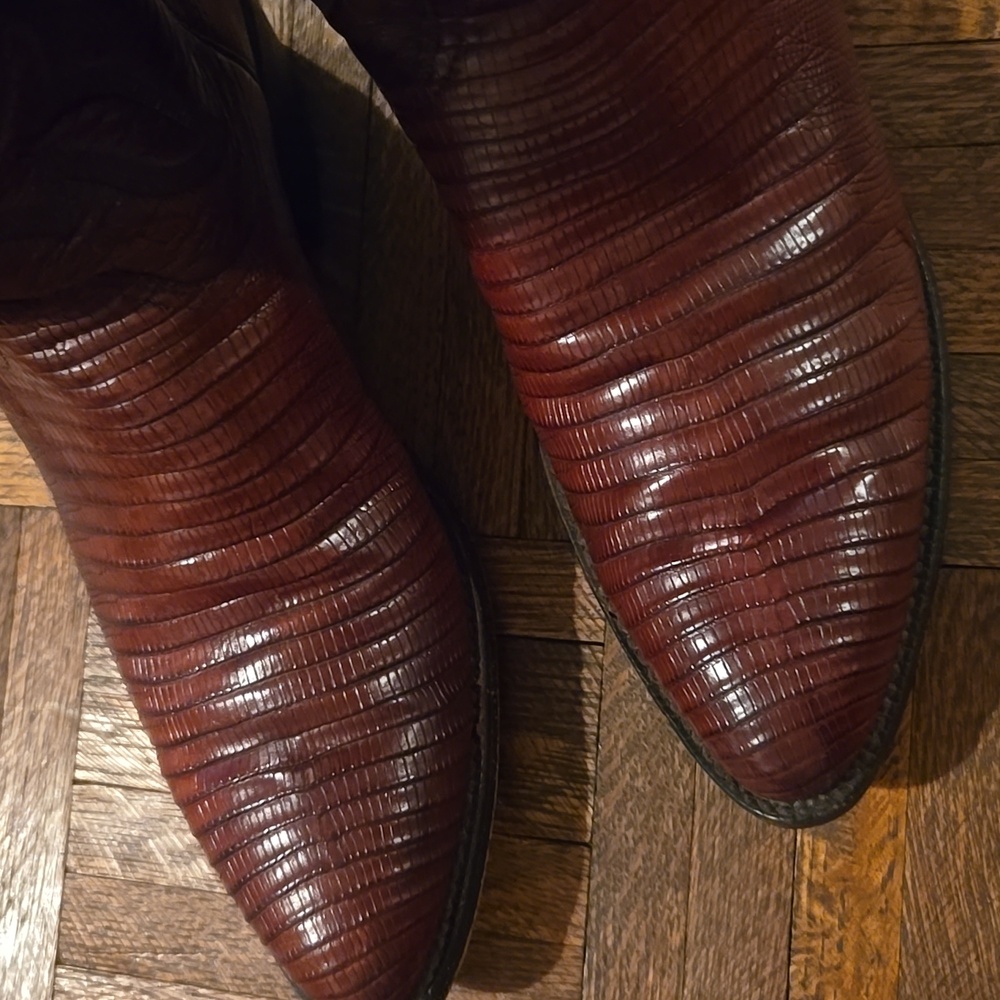 RARE VTG! Lucchese Classic Lizard Boots W/FREE 3D LEATHER WALLET TODAY ONLY! - Picture 5 of 16